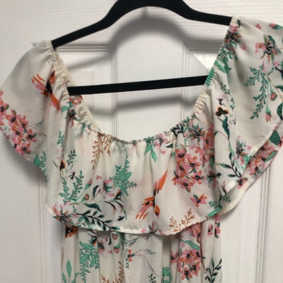 Bailey Blue Floral Print Maxi Dress Ruffle Size Large NWT Nordstrom - Picture 12 of 16